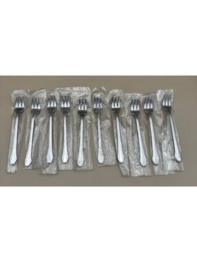 10 NEW Gorham CALAIS Seafood Cocktail Forks Stainless Steel Elegant